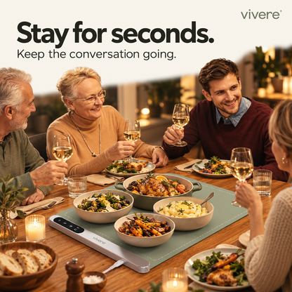 Family dinner with Vivere food warming mat